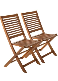 Charles Bentley FSC Acacia Wooden Furniture Patio Oval Table & 6 Chairs (7 Piece)