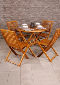 Charles Bentley FSC Hardwood Octagonal Dining Table (H74cm x W90cm x D90cm)