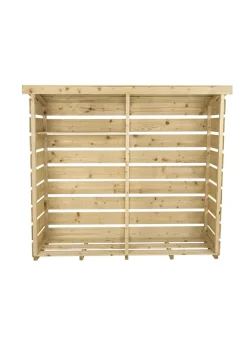 Charles Bentley FSC Nordic Spruce Wood Double Log Store Firewood Storage Heavy