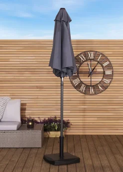 Charles Bentley Garden Patio Market Umbrella Parasol Crank Function Black