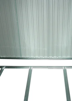 Charles Bentley Green Metal Garden Storage Shed Zinc Floor Frame (W8ft x D6ft)