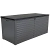 Charles Bentley Grey and Black Large Outdoor Plastic Storage Box