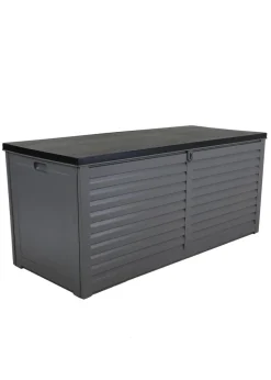 Charles Bentley Grey and Black Large Outdoor Plastic Storage Box