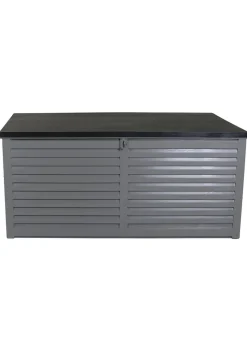 Charles Bentley Grey and Black Large Outdoor Plastic Storage Box
