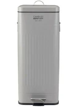 Charles Bentley Grey Retro Steel Square Kitchen Bin Light