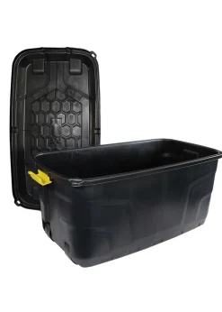 Charles Bentley Heavy Duty Trunk on Wheels Black