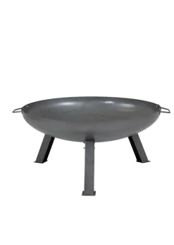 Charles Bentley Large Round Oil Finished Fire Pit Steel Outdoor Heating