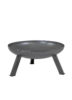 Charles Bentley Large Round Oil Finished Fire Pit Steel Outdoor Heating