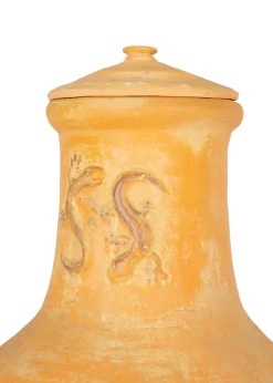 Charles Bentley Outdoor Large Terracotta Clay Chiminea Patio Heater (80cm x 40cm)