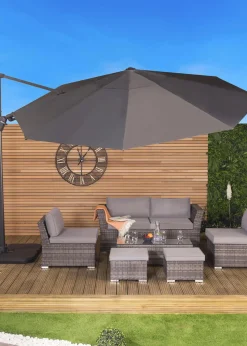 Charles Bentley  Premium Quality Cantilever Umbrella Parasol Grey