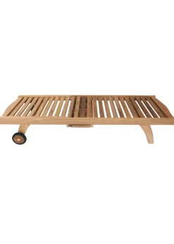 Charles Bentley Solid Wooden Teak Garden Patio Reclining Sun Lounger Sunbed (H35cm x W202cm x D65cm)