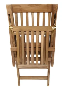 Charles Bentley Solid Wooden Teak Steamer Chair/Sun Lounger Garden Furniture (H61cm x L150cm x W95cm)
