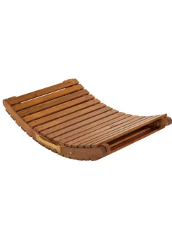 Charles Bentley Sun Lounger in Brown Acacia Hardwood Folding Large (H63cm x W182cm x D60cm)