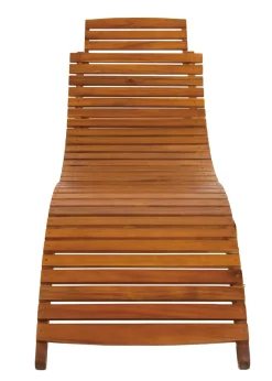 Charles Bentley Sun Lounger in Brown Acacia Hardwood Folding Large (H63cm x W182cm x D60cm)