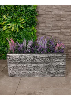 Charles Bentley Trough Slate Planter Plastic Plant Pot (H25cm x L60cm x W25.5cm)