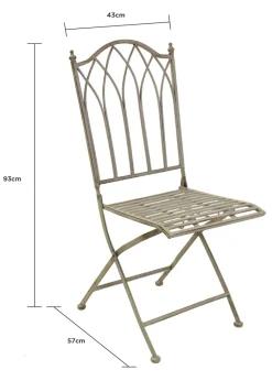 Charles Bentley Wrought Iron Feminine Bistro Set Grey (2 Seater)