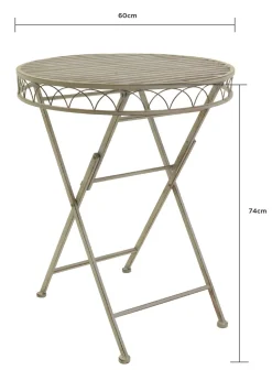 Charles Bentley Wrought Iron Feminine Bistro Set Grey (2 Seater)