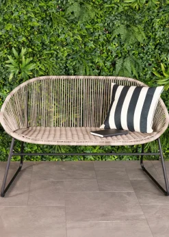 Charles Bentley Zanzibar 2 Seater Grey Garden Bench (H77 x D67cm x W118cm)