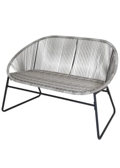 Charles Bentley Zanzibar 2 Seater Grey Garden Bench (H77 x D67cm x W118cm)
