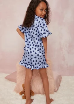 Chi Chi London Blue Girls Spot Print Pyjama Short Set (3-8 Years)