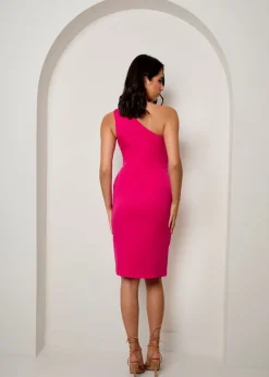 Chi Chi London Pink One Shoulder Cut Out Mini Dress