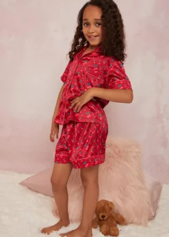 Chi Chi London Red Girls Cherry Pyjama Short Set (3-8 Years)
