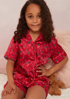 Chi Chi London Red Girls Cherry Pyjama Short Set (3-8 Years)