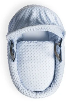 Clair de Lune Blue Dimple Wicker Moses Basket