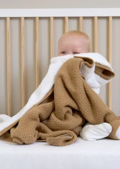 Clair de Lune Organic Biscuit Knit Sherpa Blanket