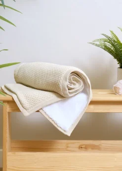 Clair de Lune Organic Cream Knit Sherpa Blanket