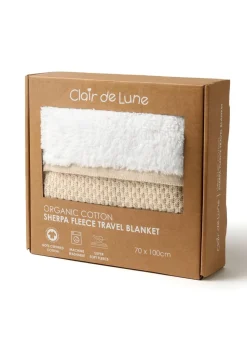 Clair de Lune Organic Cream Knit Sherpa Blanket