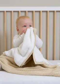 Clair de Lune Organic Cream Knit Sherpa Blanket