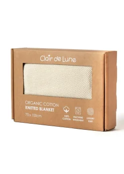 Clair de Lune Organic Cream Knitted Blanket