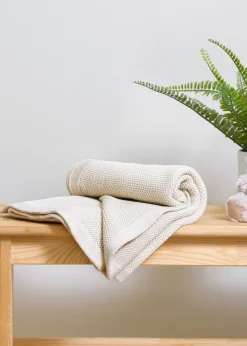 Clair de Lune Organic Cream Knitted Blanket