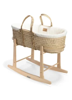 Clair de Lune Organic Palm Moses Basket with Rocking Stand