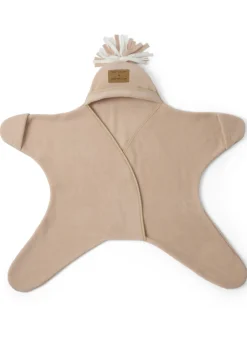Clair de Lune Star Fleece Beige Wrap Blanket