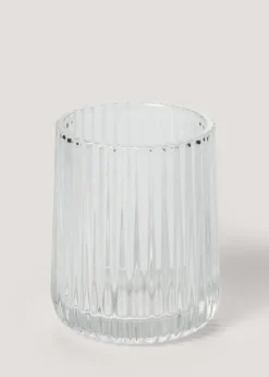 Clear Ribbed Glass Bathroom Tumbler