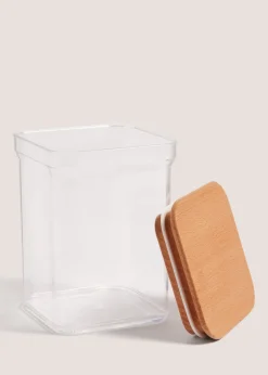 Clear Small Square Wood Food Storage