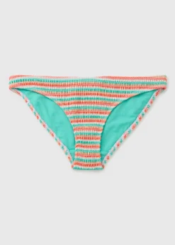 Coral Multi Stripe Bikini Bottoms