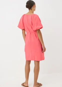 Coral Tie Belt Mini Dress