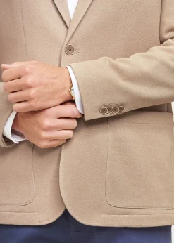 Cotton Traders Beige Textured Jersey Blazer