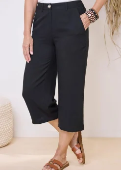 Cotton Traders Black Crop Trousers