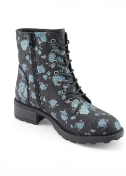 Cotton Traders Black Floral Boots