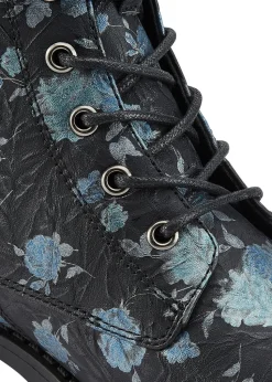 Cotton Traders Black Floral Boots