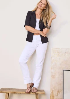 Cotton Traders Black Half Sleeve Blouse