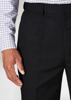 Cotton Traders Black Pleat Front Supreme Easy-Care Trousers