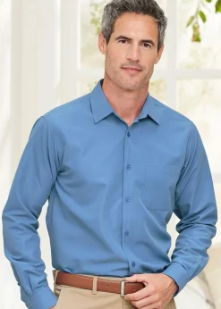 Cotton Traders Blue Long Sleeve Soft Touch Shirt