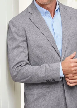 Cotton Traders Chalk Grey Textured Jersey Blazer