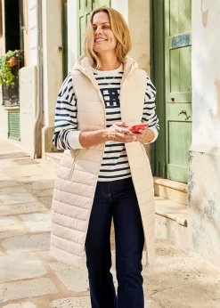 Cotton Traders Champagne Longline Quilted Gilet