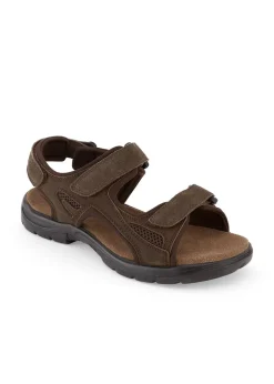 Cotton Traders Chocolate Leather Strider Sandals